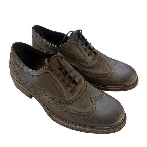 n.d.c. Made by Hand Unisex Wingtip Oxford Shoes Grey Burnished Leather Size 39.5 main image 7